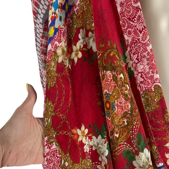 Johnny Was Dolce Mix Print Kimono Jacket Pockets Red Size XS - Picture 6 of 9